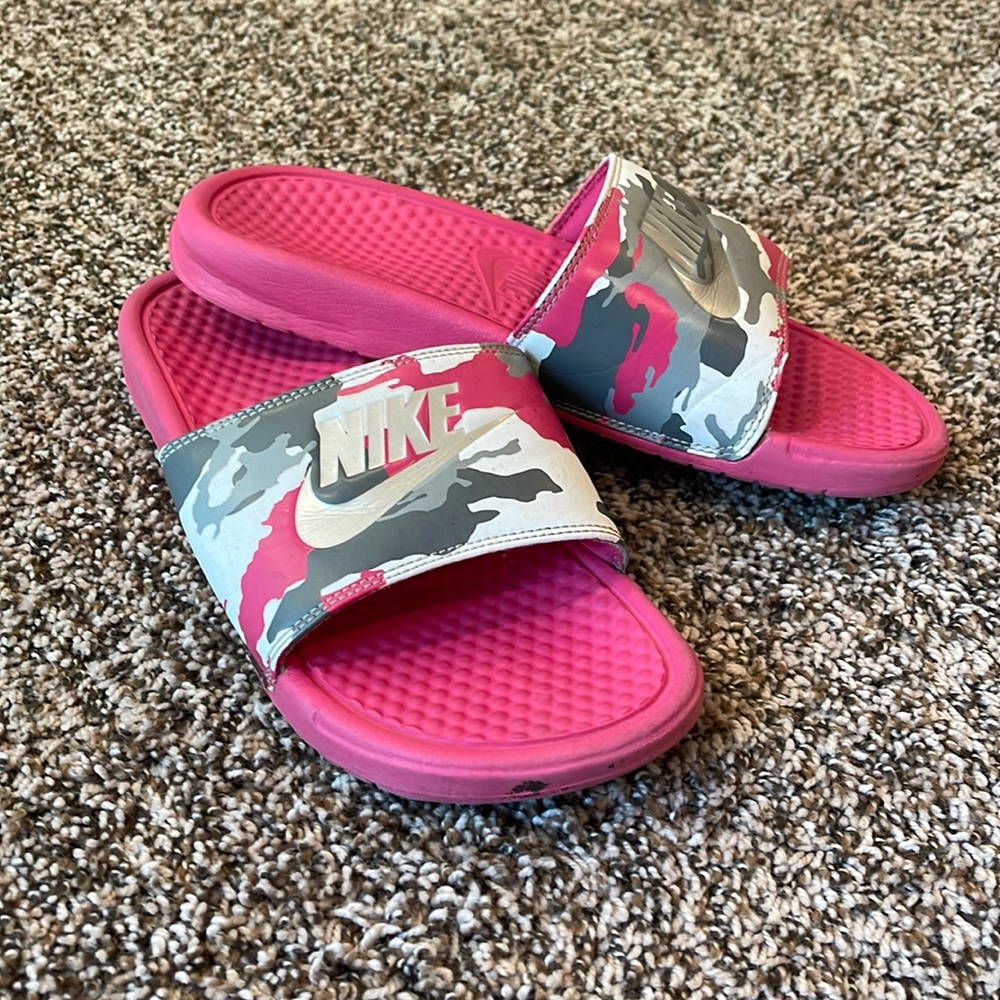 Nike Pink CAMO Slides